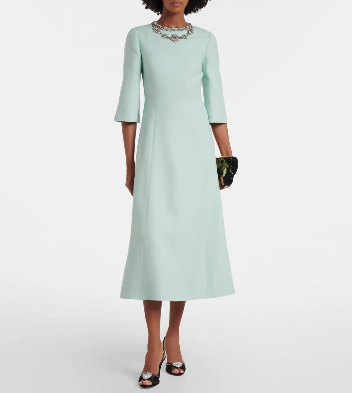 Midi Dress - Elegancka, midi sukienka damska w kolorze