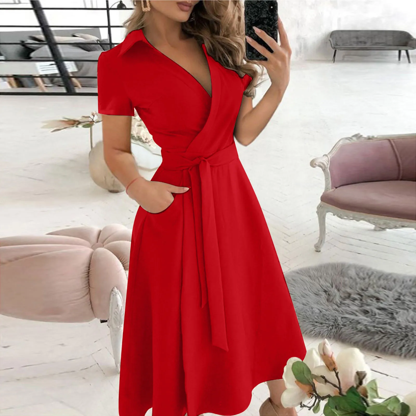 Wiosna Lato Moda Biuro Marszcz – Women'S Red Formal Wear recenzja i cena
