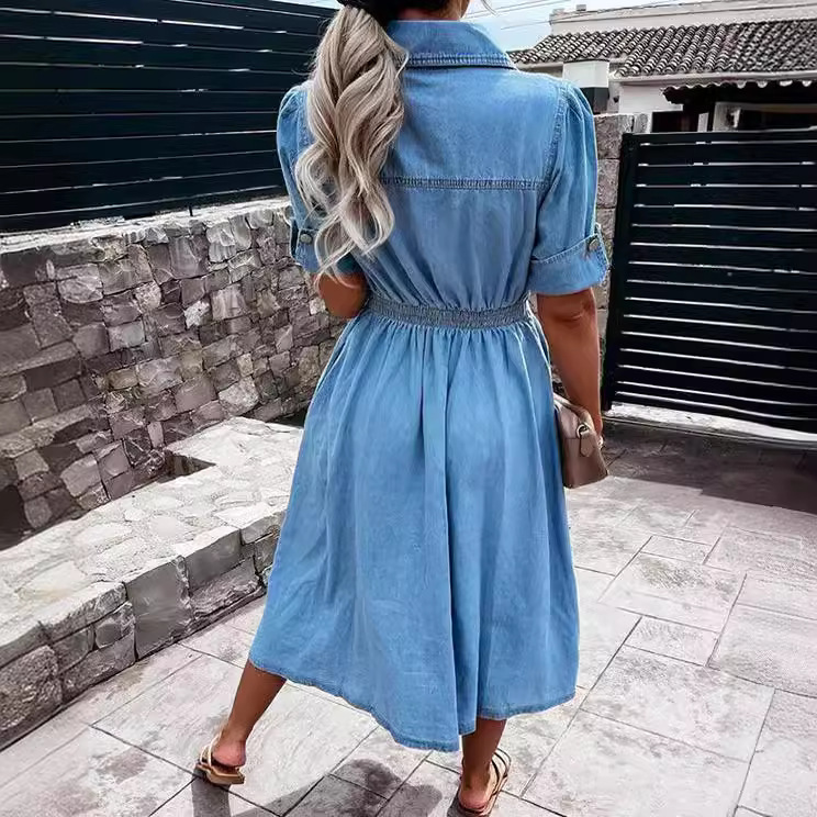 Damska sukienka koszulowa z de – Midi Dress recenzja i cena